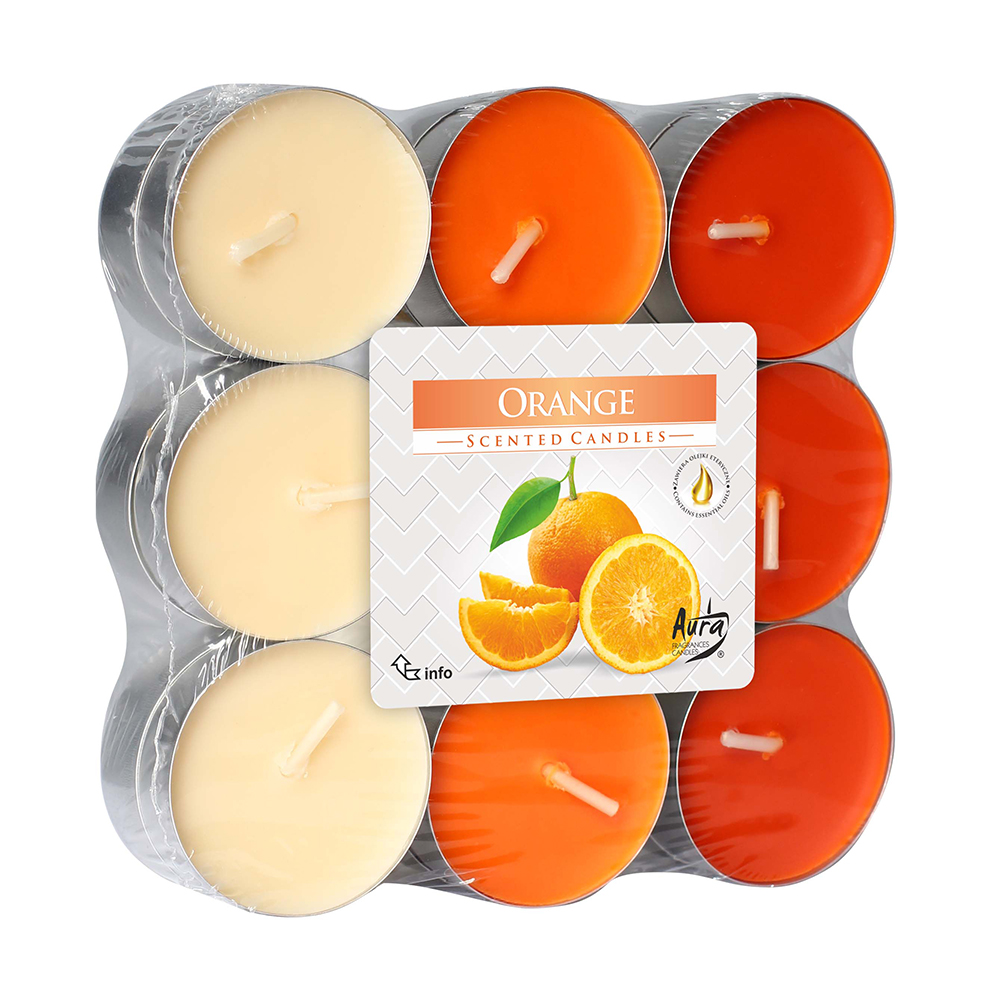 Ароматичні свічки Bispol Scented Candles Апельсин, 18 шт