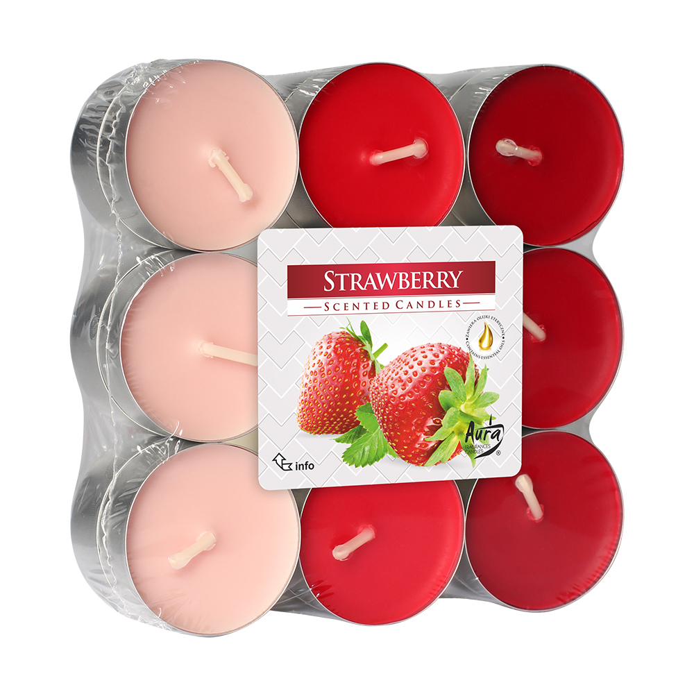Ароматичні свічки Bispol Scented Candles Полуниця, 18 шт
