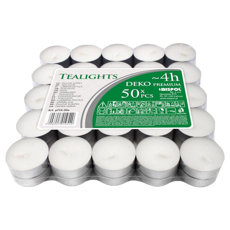 Чайні свічки Bispol Tealights Deko Premium, 50 шт